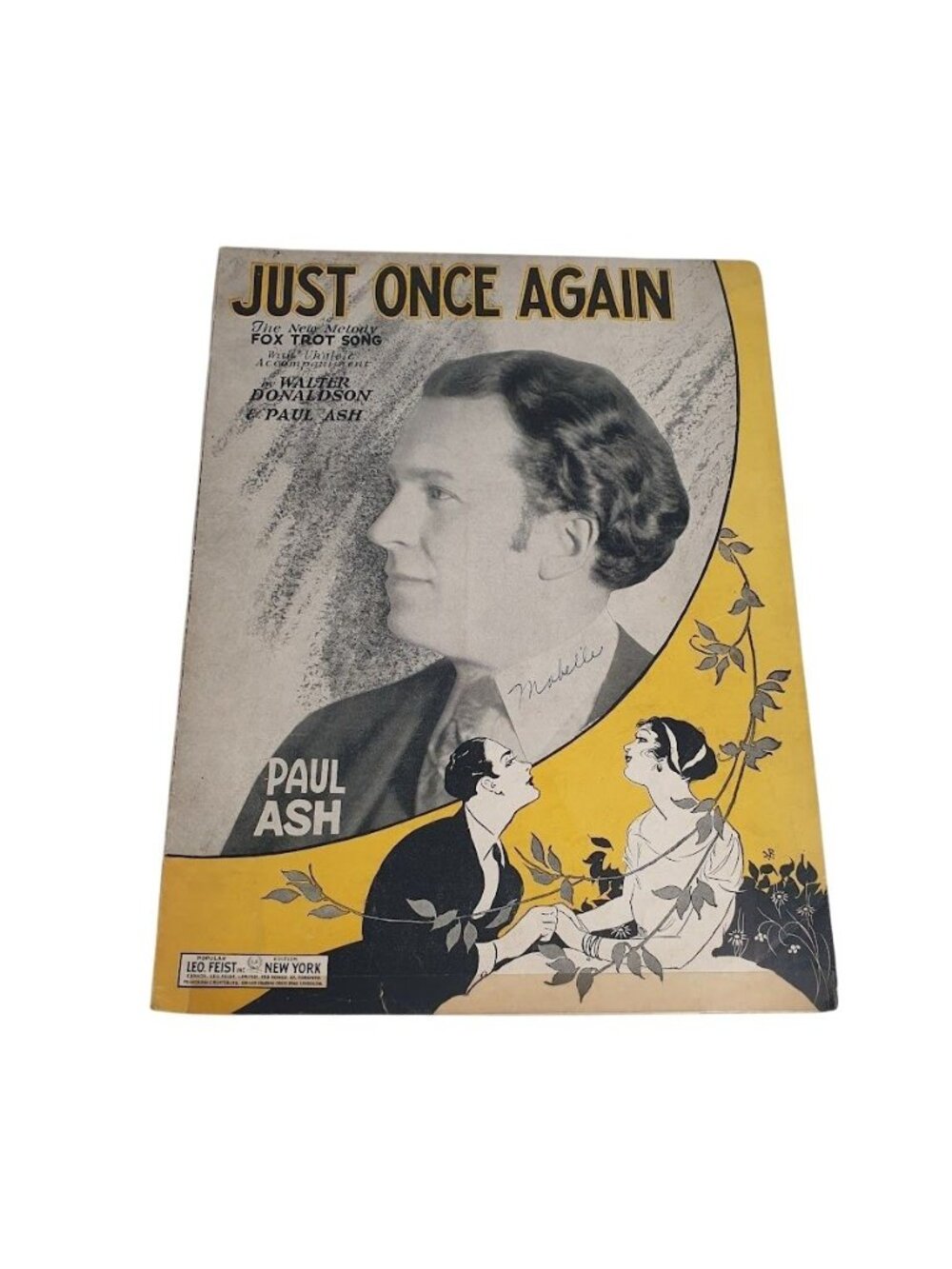 Just Once Again 1927 Leo Feist Sheet Music Walter Donaldson Paul Ash Foxtro